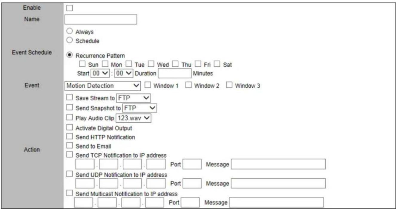 Brickcom OB-202Ae - How to Set Up an Event Schedule - 2