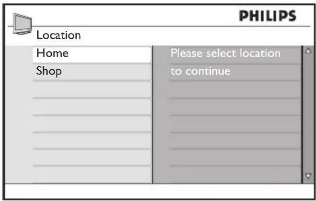 PHILIPS 52PFL7403 - Select your location3.8 - 1