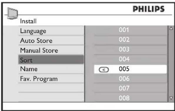 PHILIPS 52PFL7403 - Reorder channels6.3.1. - 1