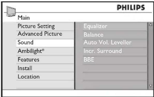 PHILIPS 52PFL7403 - Adjust sound settings5.3.4. - 1