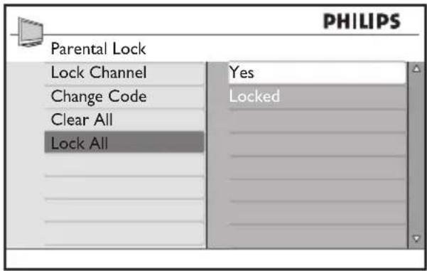PHILIPS 52PFL7403 - To lock or unlock all channels - 1