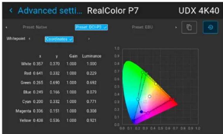 Barco UDX-W40 - How to choose one of the P7 presets - 3
