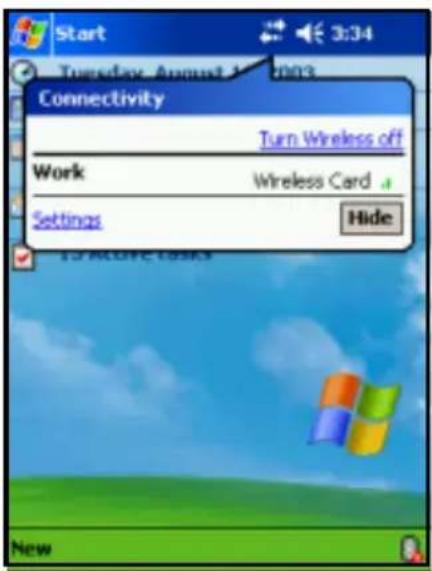 Start Turn Wireless off Connectivity Turn Wireless off Work Wireless Card Settings Hide TO MORE WORKS New