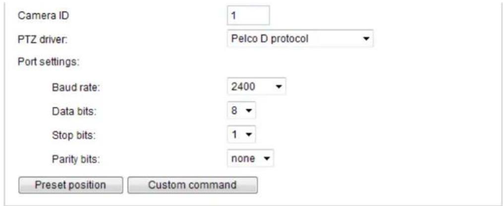 Vivotek Supreme IP8162 - RS485 settings - 2