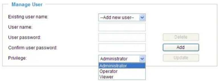 Vivotek Supreme IP8162 - Manage User - 1