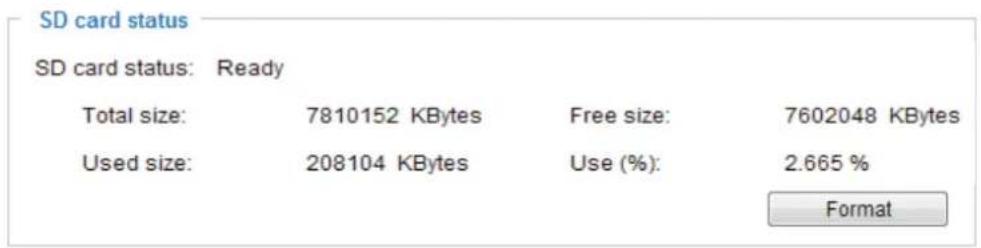 Vivotek Supreme IP8162 - SD card staus - 2