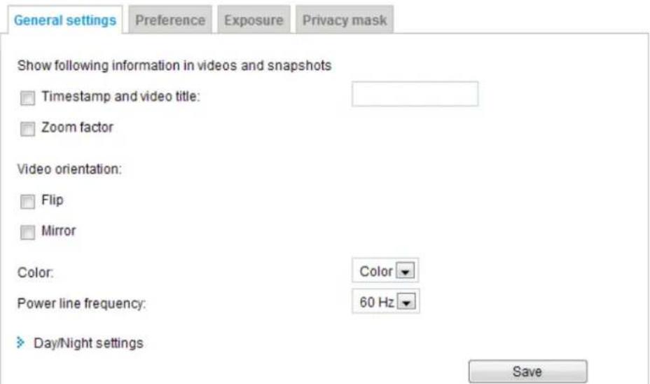 Vivotek Supreme IP8162 - General settings - 1
