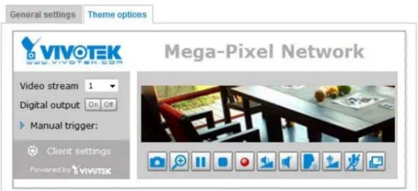 Vivotek Supreme IP8162 - Theme Options - 2