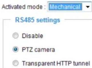 Vivotek Supreme IP8162 - RS485 settings - 1