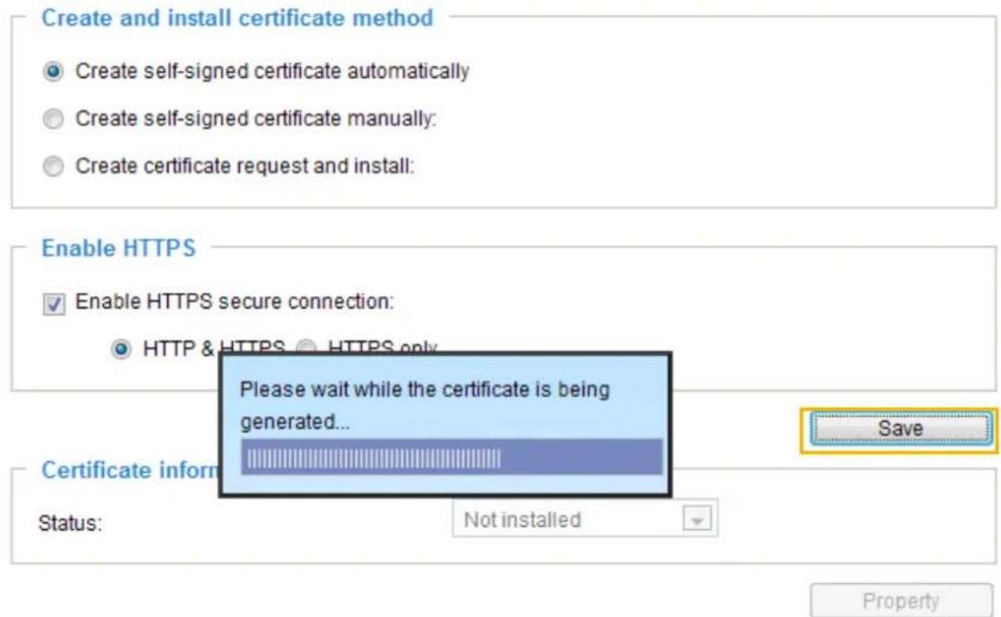 Vivotek Supreme IP8162 - Create self-signed certificate automatically - 1