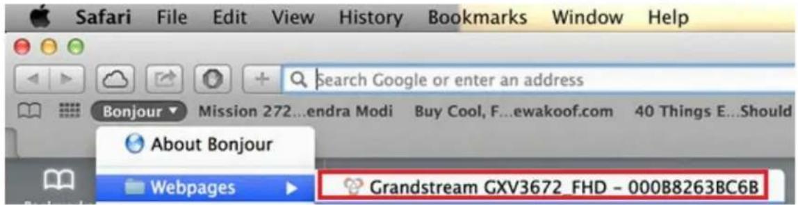 Safari File Edit View History Bookmarks Window Help Search Google or enter an address Bonjour Mission 272...endra Modi Buy Cool, F...ewakoof.com 40 Things E...Should About Bonjour Webpages Grandstream GXV3672_FHD - 000B8263BC6B