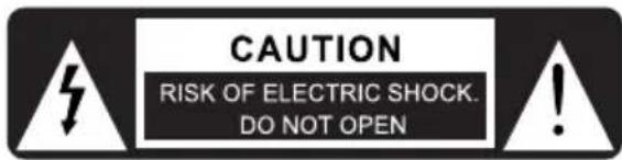 CAUTION RISK OF ELECTRIC SHOCK. DO NOT OPEN