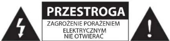 PRZESTROGA ZAGROŻENIE PORAŻENIEM ELEKTRYCZNYM NIE OTWIERAĆ