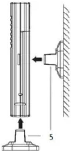 Technical diagram showing a mechanical assembly with labeled parts and directional arrows indicating movement or force.