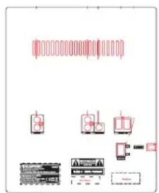 Diagram showing electronic component layout with labeled parts and connections, including capacitors, switches, and a device.
