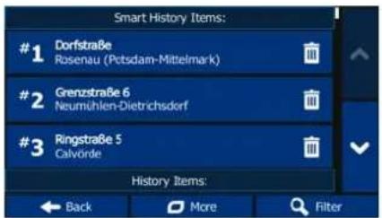 BLAUPUNKT TravelPilot 53² - Access the History: - 2