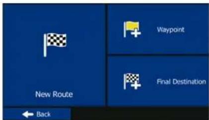 New Route Waypoint Final Destination Back