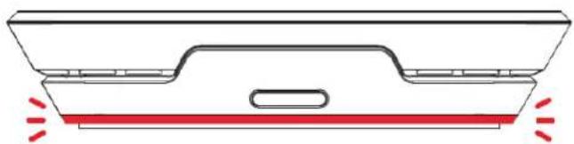 Diagram of a mechanical component with red highlighted sections and red base, no text or symbols present