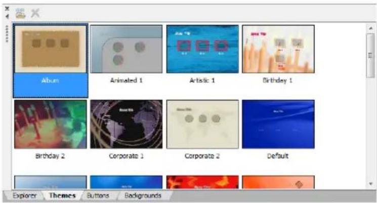Album Animated 1 Artistic 1 Birthday 1 Birthday 2 Corporate 1 Corporate 2 Default Explorer Themes Buttons Backgrounds