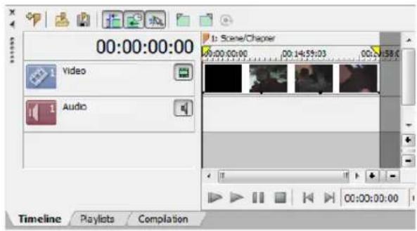 00:00:00:00 Video Audio 1: Scene/Chapter 00:00:00:00 00:14:59:03 00:24:58:0 Timeline Playlists Compilation