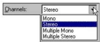 Channels: Stereo Mono Stereo Multiple Mono Multiple Stereo