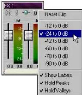 FX 1 Reset Clip -12 to 0 dB -24 to 0 dB -42 to 0 dB -60 to 0 dB -78 to 0 dB -90 to 0 dB Show Labels Hold Peaks Hold Valleys