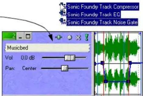 Sonic Foundry Track Compressor Sonic Foundry Track EQ Sonic Foundry Track Noise Gate Musicbed Vol: 0.0 dB Pan: Center