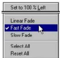 Set to 100 % Left Linear Fade ✓ Fast Fade Slow Fade Select All Reset All