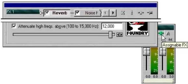 FX 1 Reverb Noise F Attenuate high freqs. above (100 to 15,000 Hz): 12,000 FOUNDRY Assignable FX