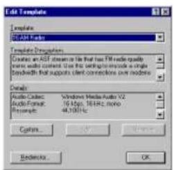 Edit Template Template TEACH Filter Template Settings Creates an AST stream to file that has Filt media quality creates audio content. Use the operating mode of a single Bandwidth that supports client connections over models. Details Audio Codes: Windows Media Audio V2 Audio Format: 16 Mbps, 164Hz, 100Hz Receipts: 44.10GHz Options... Browse... OK