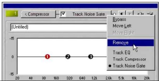 1 < Compressor Track Noise Gate (Untiled) Bypass Move Left Move Right Remove Track EQ Track Compressor Track Noise Gate