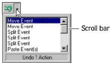 Move Event Move Event Split Event Split Event Split Event Paste Event(s) Undo 1 Action Scroll bar