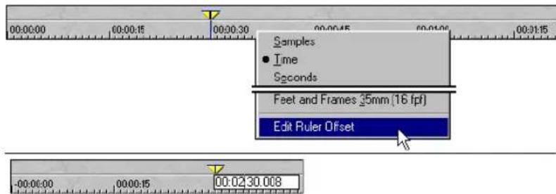 Samples • Time Seconds Feet and Frames 35mm (16 fps) Edit Ruler Offset -00:00:00 00:00:15 00:02:30.008