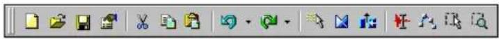 Toolbar with icons representing file operations, editing, and formatting tools
