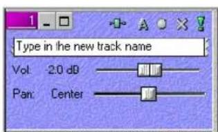Type in the new track name Vol: 2.0 dB Pan: Center