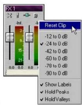 FX 1 -Inf. 3 9 15 21 0.0 0.0 0.0 Reset Clip -12 to 0 dB -24 to 0 dB -42 to 0 dB -60 to 0 dB -78 to 0 dB -90 to 0 dB Show Labels Hold Peaks Hold Valleys