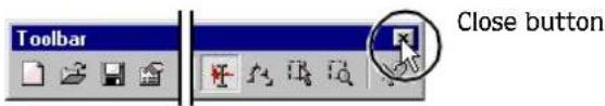 Toolbar Close button