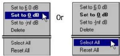 Set to £.0 dB Set to 0 dB Set to -inf dB Delete Select All Reset All Or Set to £.0 dB Set to 0 dB Set to -inf dB Delete Select All Reset All