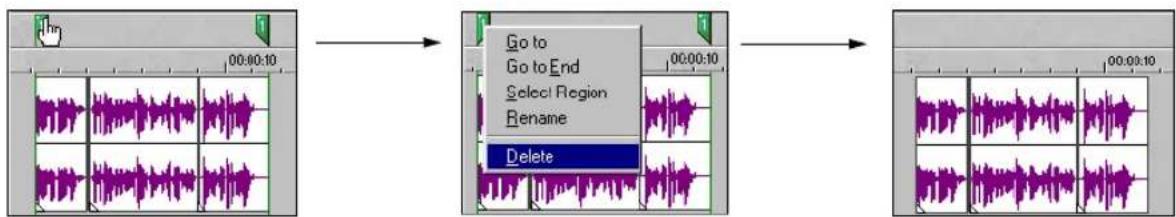 SONY Vegas Pro 1 - Deleting a region - 1
