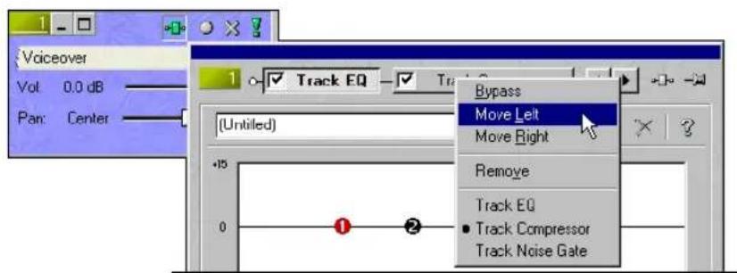 Voiceover Vol: 0.0 dB Pan: Center 1 Track EQ Bypass Move Left Move Right Remove Track EQ Track Compressor Track Noise Gate