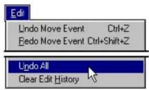 Edit Undo Move Event Ctrl+Z Redo Move Event Ctrl+Shift+Z Undo All Clear Edit History