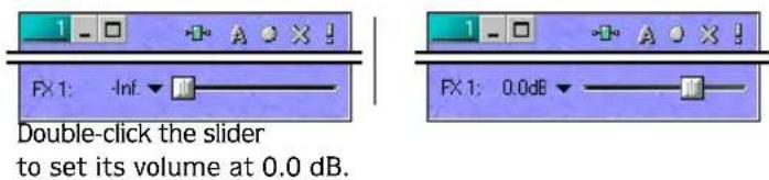 FX 1: -Inf. Double-click the slider to set its volume at 0.0 dB.