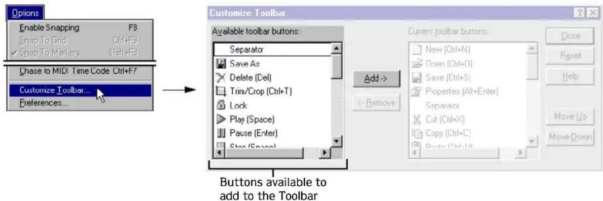 SONY Vegas Pro 1 - Adding buttons to the Toolbar - 1