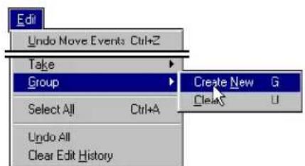 Edit Undo Move Events Ctrl+2 Take Group Select All Ctrl+A Undo All Clear Edit History Create New G ClearS U