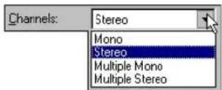 Channels: Stereo Mono Stereo Multiple Mono Multiple Stereo