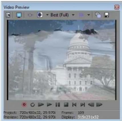 Video Preview Best (Full) Project: 720x400x32, 29.970i Preview: 720x480x32, 29.970i Frame: 109 Display: 315x231x32