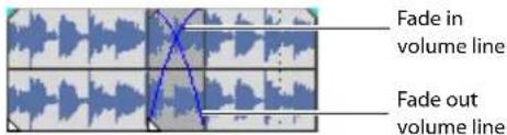 Fade in volume line Fade out volume line