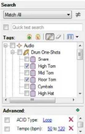 Search Match All Quick text search Tags: Audio Drum One-Shots Snare High Tom Mid Tom Floor Tom Cymbals High Hat Advanced: ACID Type: Loop Tempo (bpm): 50 to 120
