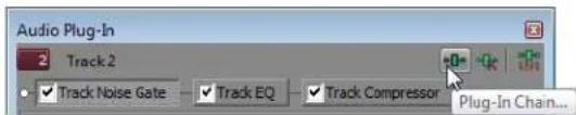 Audio Plug-In Track 2 ✓ Track Noise Gate ✓ Track EQ ✓ Track Compressor Plug-In Chain...