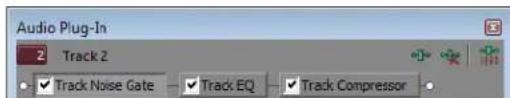Audio Plug-In 2 Track 2 ✓ Track Noise Gate ✓ Track EQ ✓ Track Compressor